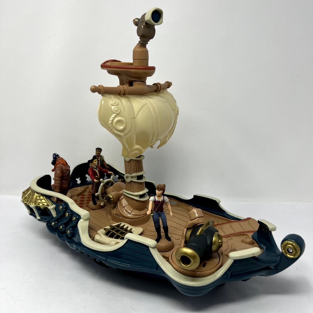 Vintage 1999 Zowie Power #1200 Red beard’s Pirate Ship Quest PC boat 4 Figures